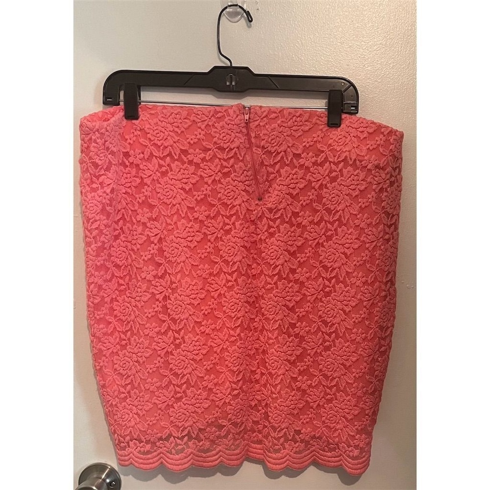 Torrid 1 Women's Coral Lace Floral Mini Pencil Skirt 1x 14-16‎ - Picture 3 of 8